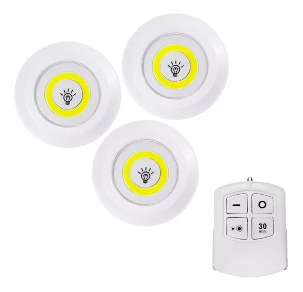 Set 3 Luz + Control Remoto Emergencia Lampara