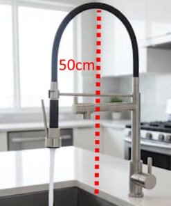 Griferia monocomando de mesada flexible con doble canilla 882