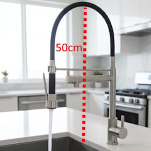 Griferia monocomando de mesada flexible con doble canilla 882