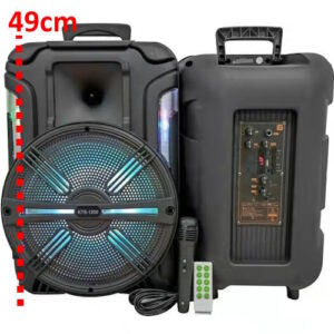 Parlante 12" 1200 con luz microfono usb sd fm bluetooth