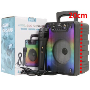 Parlante 4" 1868 con luz rgb usb sd fm bluetooth con microfono incluido
