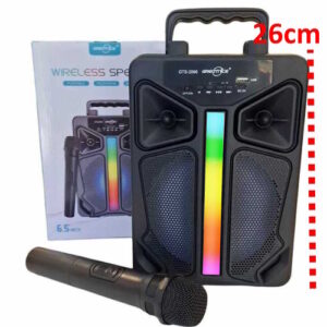 Parlante 6.5" 2066 con luz rgb microfono inalambrico usb sd fm bluetooth