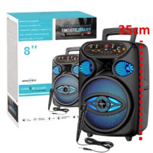 Parlante 8" 1700 con luz microfono usb sd fm bluetooth