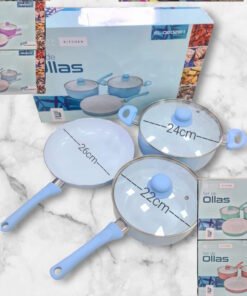 Set de 2 Ollas y 1 Sartén Antiadherente ORYX EL0202