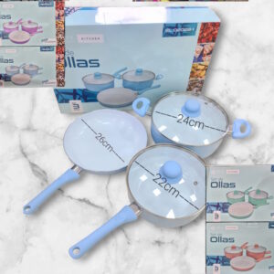 Set de 2 Ollas 1 Sarten ANTIADERENTE ORYX EL0202