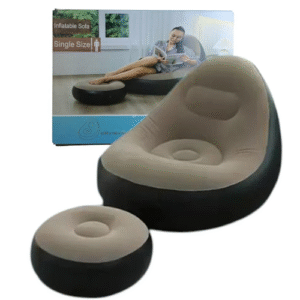 Sofa Sillon Inflable Ultra Cómodo Tipo Puff Con Reposapiés