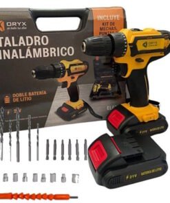 Taladro Inalámbrico con Percutor Oryx con 2 baterias y accesorios