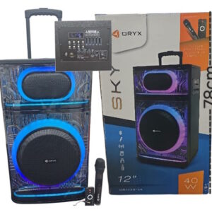 Parlante 12" ALTA CALIDAD con luz rgb microfono usb sd fm bluetooth 1429 sky