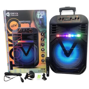 Parlante 12" 1543 tokio con luz rgb microfono usb sd fm bluetooth