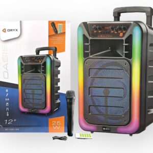 Parlante 12" 1591 oasis con luz rgb microfono inalambrico usb sd fm bluetooth