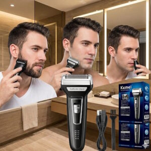 Alternative view of Afeitadora Corta Pelo 3 en 1 Nariz Recargable Usb KEMEI