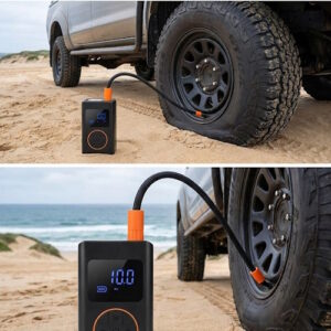 Alternative view of Compresor inflador de auto moto pelota bicicleta recargable con linterna y power bank