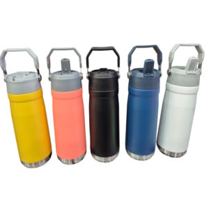 Botella termica 650ml con manija de metal