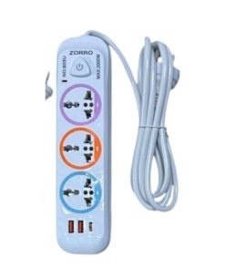 Zapatilla Alargada 3 Enchufes 2 USB A 1 USB C  AF1179