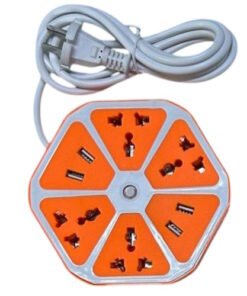 Zapatilla Hexagonal 4 Enchufes 4 USB