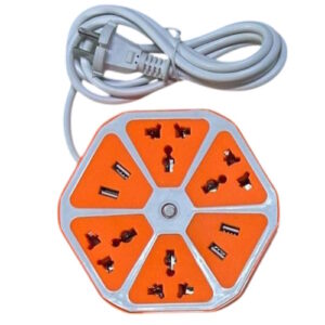 Zapatilla Hexagonal 4 Enchufes 4 USB