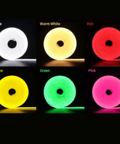 Tira Led 5mts neon color fijo amarillo rojo rosa blanco verde