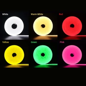 Tira Led 5mts neon color fijo amarillo rojo rosa blanco verde