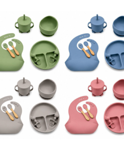 Alternative view of Set Vaso Plato Tenedores Babero