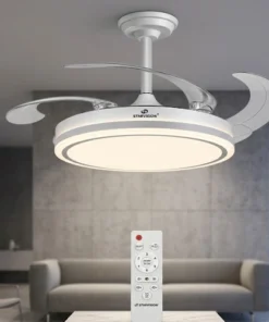 Ventilador De Techo Retractil 42" con Luz Led y Control Remoto