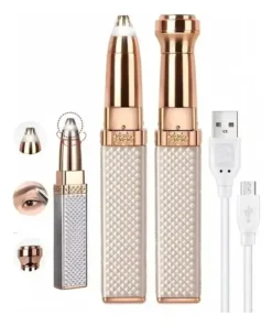 Depiladora facial 2 en 1 recargable con luz LED